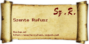 Szente Rufusz névjegykártya